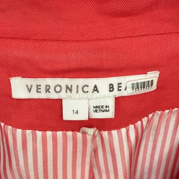 Veronica Beard Women's Coral Linen Blend Blazer - Picture 2 of 3